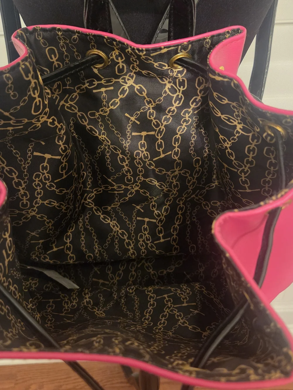 Juicy Couture Vibranr Pink Drawstring Bucket Backpack - Women